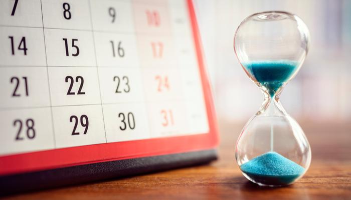 hourglass and calendar to measure how long it takes to adopt, how to respond when people ask
