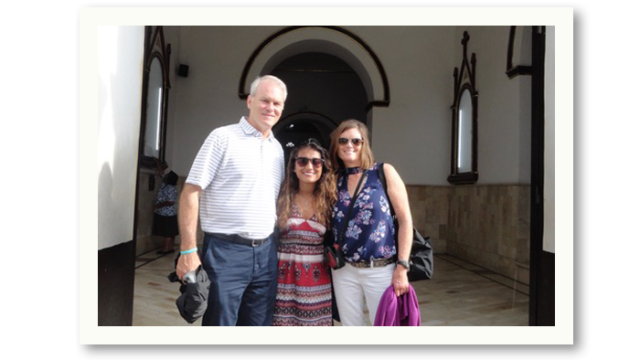 author Shelly Gill Murray with her husband and daughter on their trip to Colombia to meet their daughter's birth mother