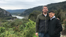 author Gary Matloff visiting his son, adopted as an older child, as a freshman at college