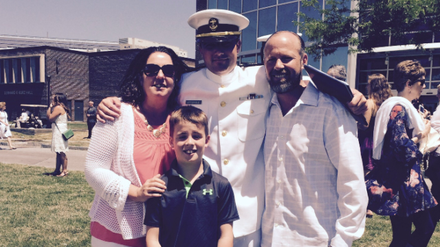 The Littlefield foster family – author Deirdre with her husband and two sons