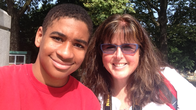 author Rosemary Shulman with her son adopted from foster care as a toddler, years after his belated FASD diagnosis