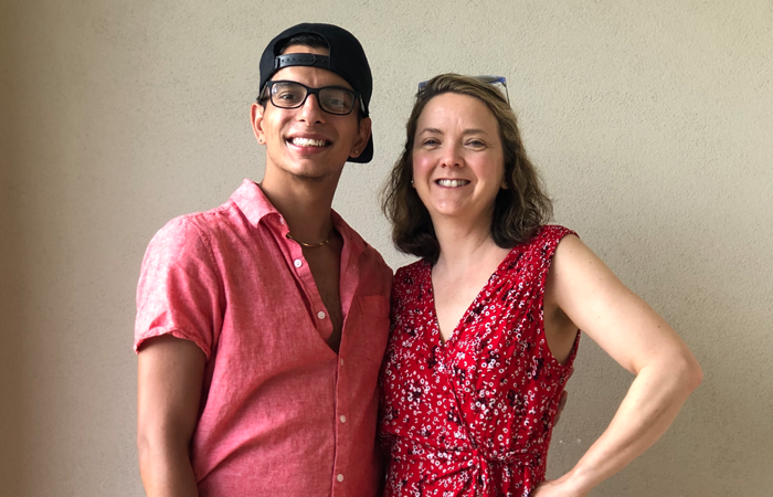 Author Shelly Roy with her adult son, 19 years after adoption