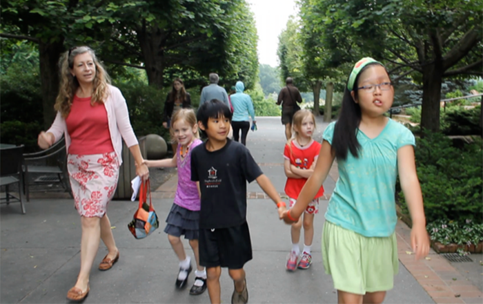 Elizabeth Curry with some of her children featured in May M. Tchao's documentary Hayden and Her Family.